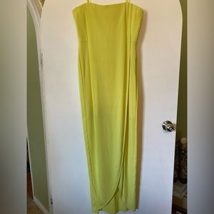 BCBGMaxAzria Yellow Strapless Maxi Dress